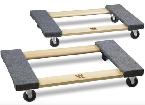 WEN 721830 1320-Pound Capacity 18-by-30-Inch Hardwood Mover’s Dolly, 2-Pack - Lot 360