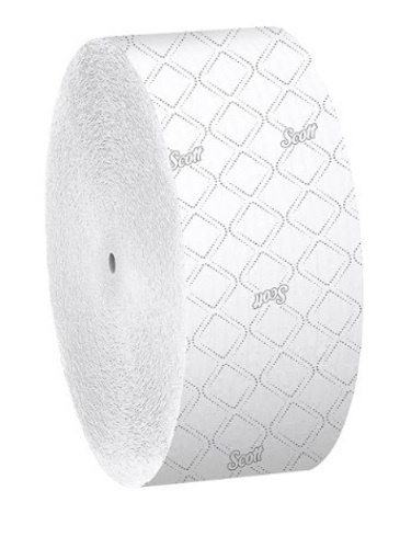 Scott® Coreless High-Capacity Jumbo Roll Toilet Paper (07006), with Elevated Design, 2-Ply, White, (1,150'/Roll, 12 Rolls/Case, 13,800'/Case) - Lot 93