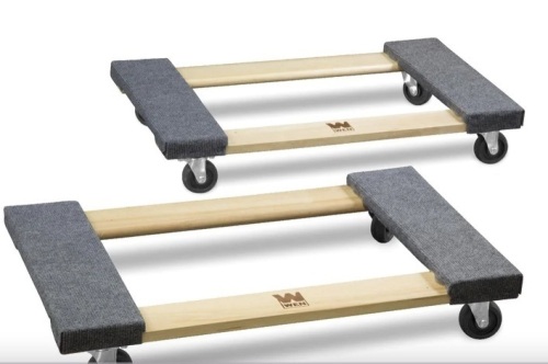 WEN 721830 1320-Pound Capacity 18-by-30-Inch Hardwood Mover’s Dolly, 2-Pack - Lot 440