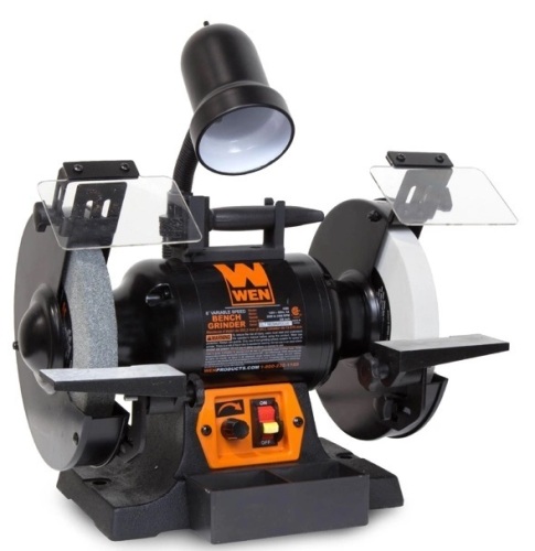 WEN BG4280 5-Amp 8-Inch Variable Speed Bench Grinder with Flexible Work Light - Lot 449