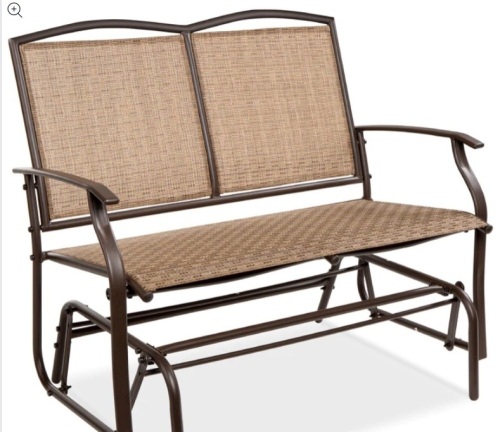 2-Person Patio Loveseat Swing Glider, Bench Rocker w/ Armrests - Lot 426