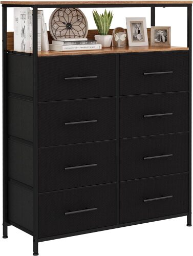 WARM&LOVE 8-Drawer Dresser with 2-Layer Shelves - Lot 1679
