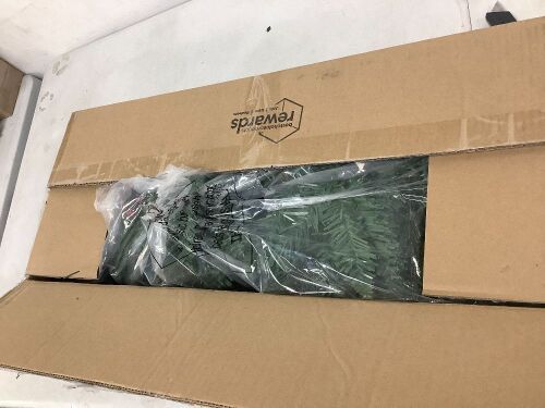 Pre-Lit Pre-Decorated Garland w/ PVC Branch Tips, 50 Lights - 9ft - Lot 6221
