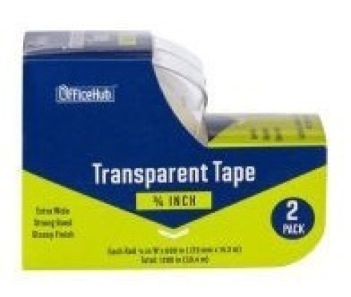 Office Hub Clear Tape, Case Pack - Lot 2600