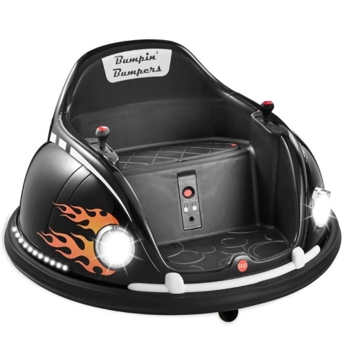 6V Kids Ride On Bumper Car Toy w/ Remote, Harness, Lights, 360 Degree Spin - Lot 2704