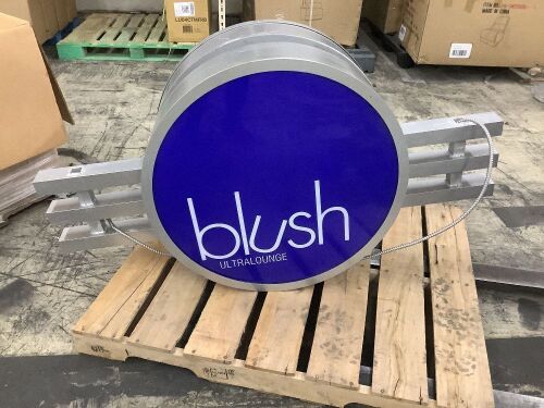 Blush Ultra Lounge Aluminum Sign Double Sided - Lot 131