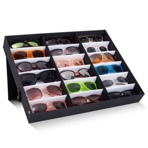 Juvale 18 Slot Sunglass Organizer, Display Case, 18.7 x 14.9 x 2.4in  - Lot 208