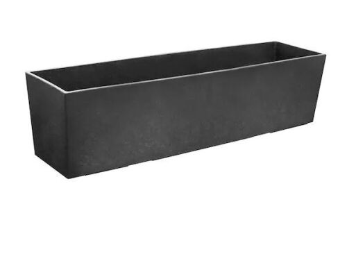 Tierra Verde Sonata 6 in. H x 24 in. W Rectangle Slate Rubber Self-Watering Table Trough Planter  - Lot 227