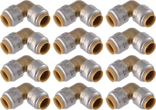SharkBite Max 1/2 Inch 90 Degree Elbow, Push to Connect Brass Plumbing Fitting, 24 Pack  - Lot 268