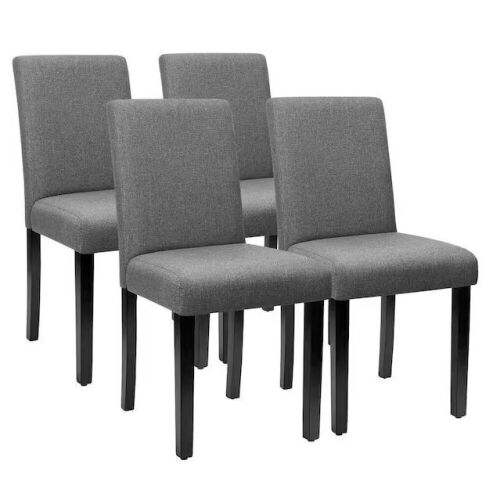 Gray Fabric Upholstered Parson Dining Chairs, Set of 4  - Lot 271
