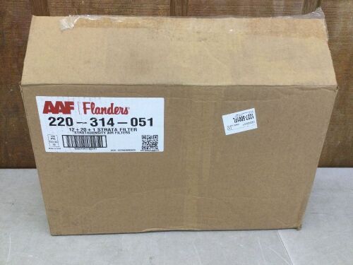 Case of (12) AAF Flanders 220-314-051 12" x 20" x 1" StrataDensity Air Filters  - Lot 328