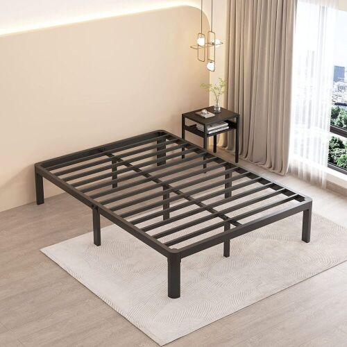 14 Inch King Metal Platform Bed Frame with Round Corner Legs - Lot 577