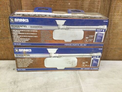 Lot of (2) Brinks Steel Hydraulic Adjustable Residential Door Closer 80° - Lot 327