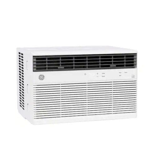 GE 12,000 BTU 115V Window Air Conditioner Cools 550 Sq. Ft. with SMART Technology, ENERGY STAR and Remote in White  - Lot 59