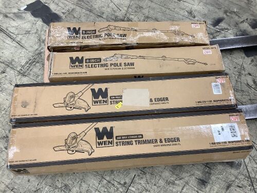 Lot of (2) WEN Pole Saws & (2) Trimmer & Edgers - Uninspected - Lot 129