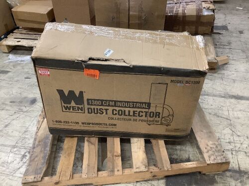 WEN DC1300 1,300 CFM 14-Amp 5-Micron Woodworking Dust Collector with 50-Gallon Collection Bag and Mobile Base - Lot 167