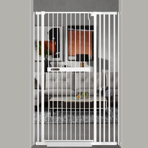 WAOWAO 61.02" Extra Tall 36.22-39.37" Wide Pressure Mounted Walk Through Swing Auto Close Safety Gate - Lot 497