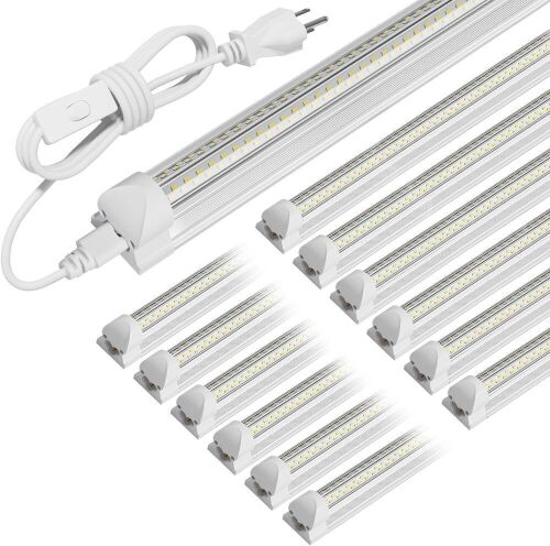 ELEKICO 8Ft Led Shop Light, Super Bright 100W 15000LM 5000K, 12 Pack  - Lot 495