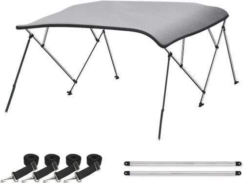 Naviskin 4 Bow Bimini Top Cover with Aluminum Frame, Gray  - Lot 533