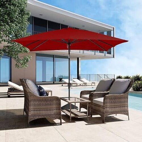 JEAREY 8'x10' Rectangular Patio Umbrella - Lot 637