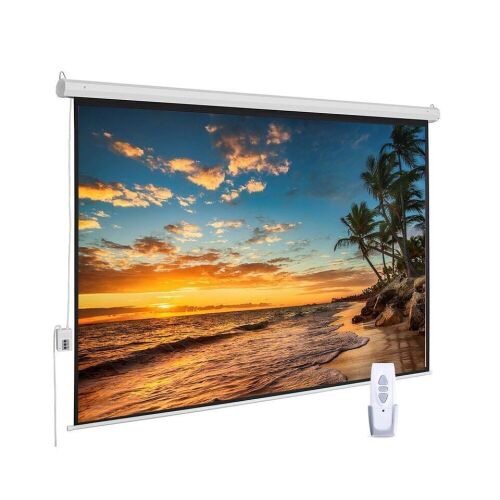 Auto Motorized Projector Screen 100 inch 16:9 HD Diagonal with Remote Control - Lot 647