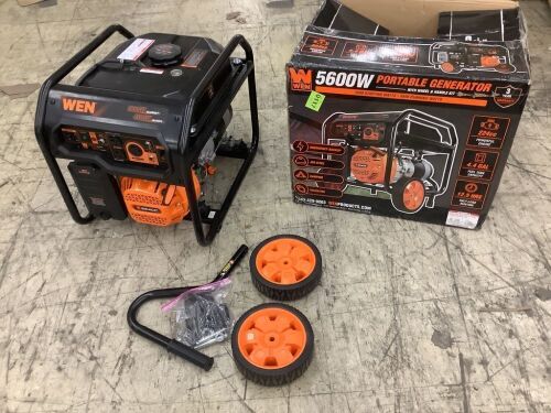 WEN GN5600M 5600-Watt Portable Generator, 224cc, Transfer-Switch and RV-Ready - Lot 123