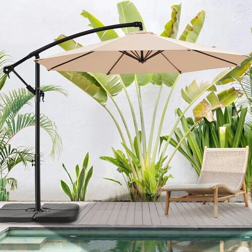Bluu 10ft Patio Offset Cantilever Umbrella with Crank & Cross Base - Lot 531