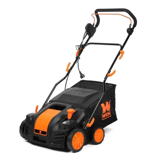 WEN DT1516 16-Inch 15-Amp 2-in-1 Electric Dethatcher and Scarifier with Collection Bag - Lot 150