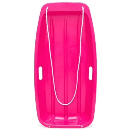 Kids Outdoor Plastic Toboggan Snow Sled Board w/ Pull Rope, Handles - 35in - Lot 218