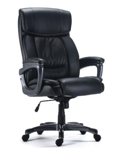 STAPLES Lockland Bonded Leather Big & Tall Managers Chair, Black (53235) - Lot 46
