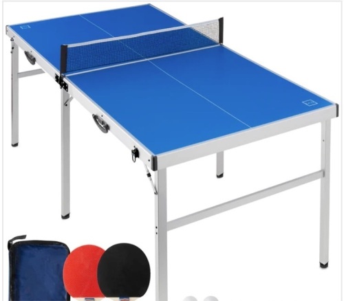 Portable Ping Pong Table Tennis Game Set w/ Paddles, Balls - 6x3ft - Lot 274