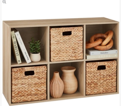 6-Cube Bookshelf, 11in Storage Display w/ Removable Panels, Customizable - Lot 276