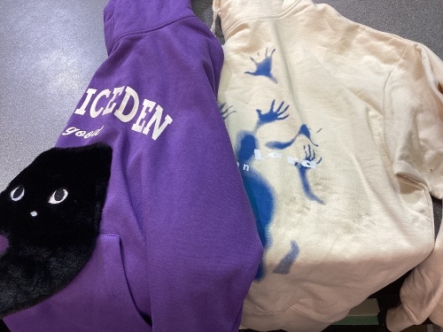 Lot of 2 Aelfric Eden hoodies white small, purple large - Lot 98