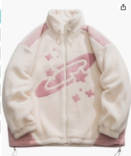 Aelfric Eden Women's Vintage Fleece Oversize Hooded Sweatshirt Unisex Casual Sherpa Jackets Streetwear Warm Fuzzy Coat - Lot 99