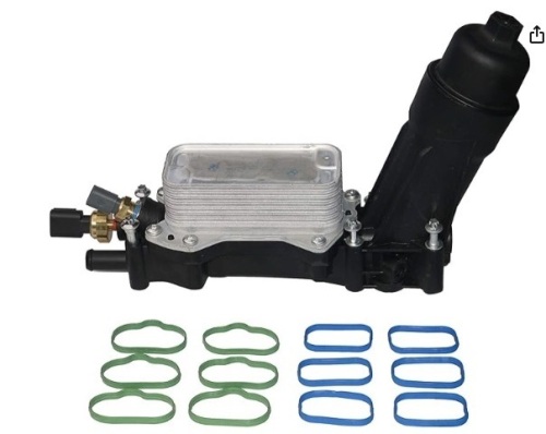 Engine Oil Cooler and Filter Housing Adapter Kit - Replaces 68105583AF, 68105583AE - Compatible with Chrysler, Dodge & Jeep 3.6L V6 Vehicles - 200, Town & Country, Grand Caravan, Wrangler, Ram - Lot 459