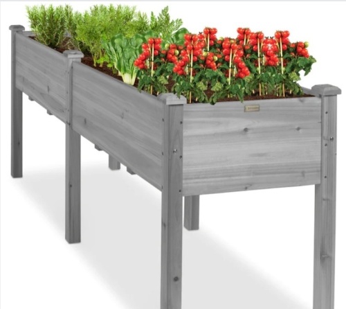 Raised Garden Bed, Elevated Wood Garden Planter Stand - 72x23x30in - Lot 382