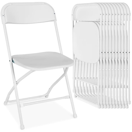 Set of 10 Folding Stacking Plastic Chairs w/ Non-Slip Feet 17.5"(L) x 17.5"(W) x 31.5"(H) - Lot 434