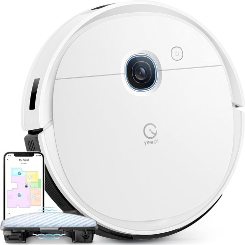 Yeedi k950, Robot Vacuum and Mop Combo with 3D Obstacle Avoidance, Oscillating Mopping, 3000Pa Suction, Smart Visual Mapping, Work with Self-Empty Station, Perfect for Carpet and Hard Floor Cleaning - Lot 2257
