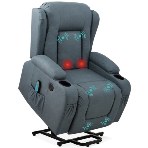 Electric Power Lift Recliner Massage Chair w/ Heat, USB Port, Cupholders - Lot 3015