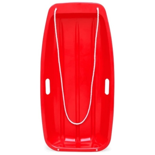 Kids Outdoor Plastic Toboggan Snow Sled Board w/ Pull Rope, Handles - 35in - Lot 3097