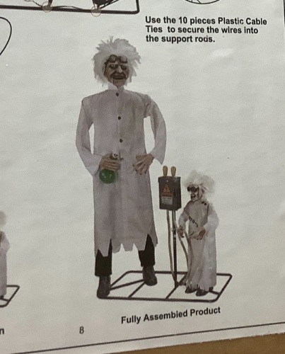 Halloween Decor Scientist and Mini, Appears New, Sold as is - Lot 290