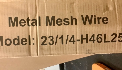 Roll of Metal Mesh Wire, Appears new, Sold as is - Lot 303