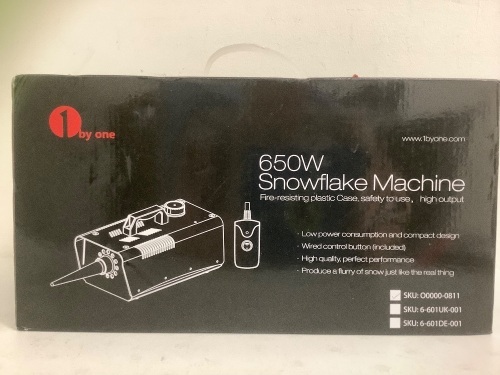 1byone 650W Snow Machine, E-Commerce Return, Sold as is - Lot 634