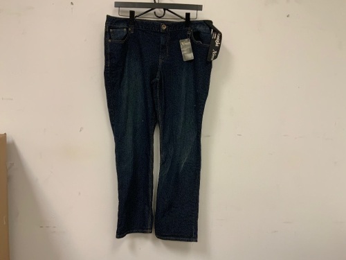 Natural Relections Womens Straight Leg Jeans, 18W, E-Commerce Return, Sold as is - Lot 172