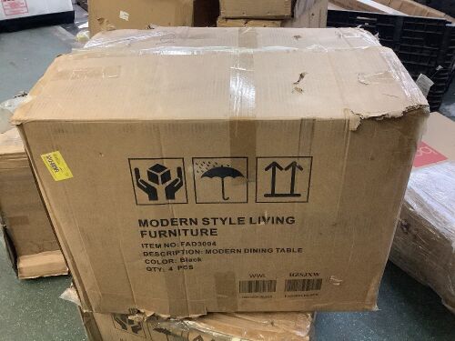 Black Modern Dining Chairs, Set of 4 - Lot 246