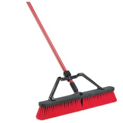 Lot of (2) Libman 24 in. Multi-Surface Push Broom Set with Brace and Handle  - Lot 366