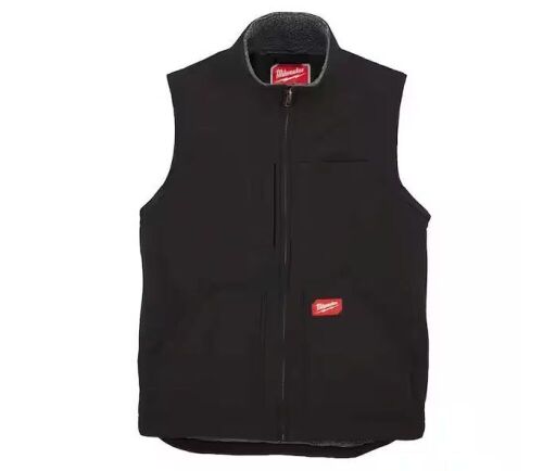 Milwaukee Men's Black Heavy-Duty Sherpa-Lined Vest with 5-Pockets, XL   - Lot 386