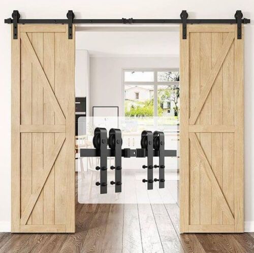 10 ft. J-Shaped Double Barn Door Hardware Kit  - Lot 388
