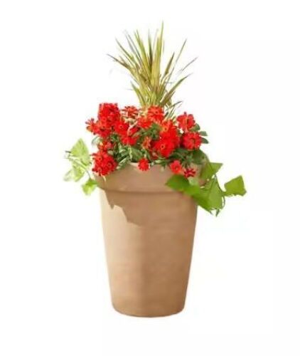 Vigoro 15.6 in. Ferndale Large Terracotta Orange Decorative Resin Planter  - Lot 566