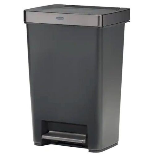 Rubbermaid 12.4G Premier Series III Step-On Trash Can with Stainless Steel Rim  - Lot 630